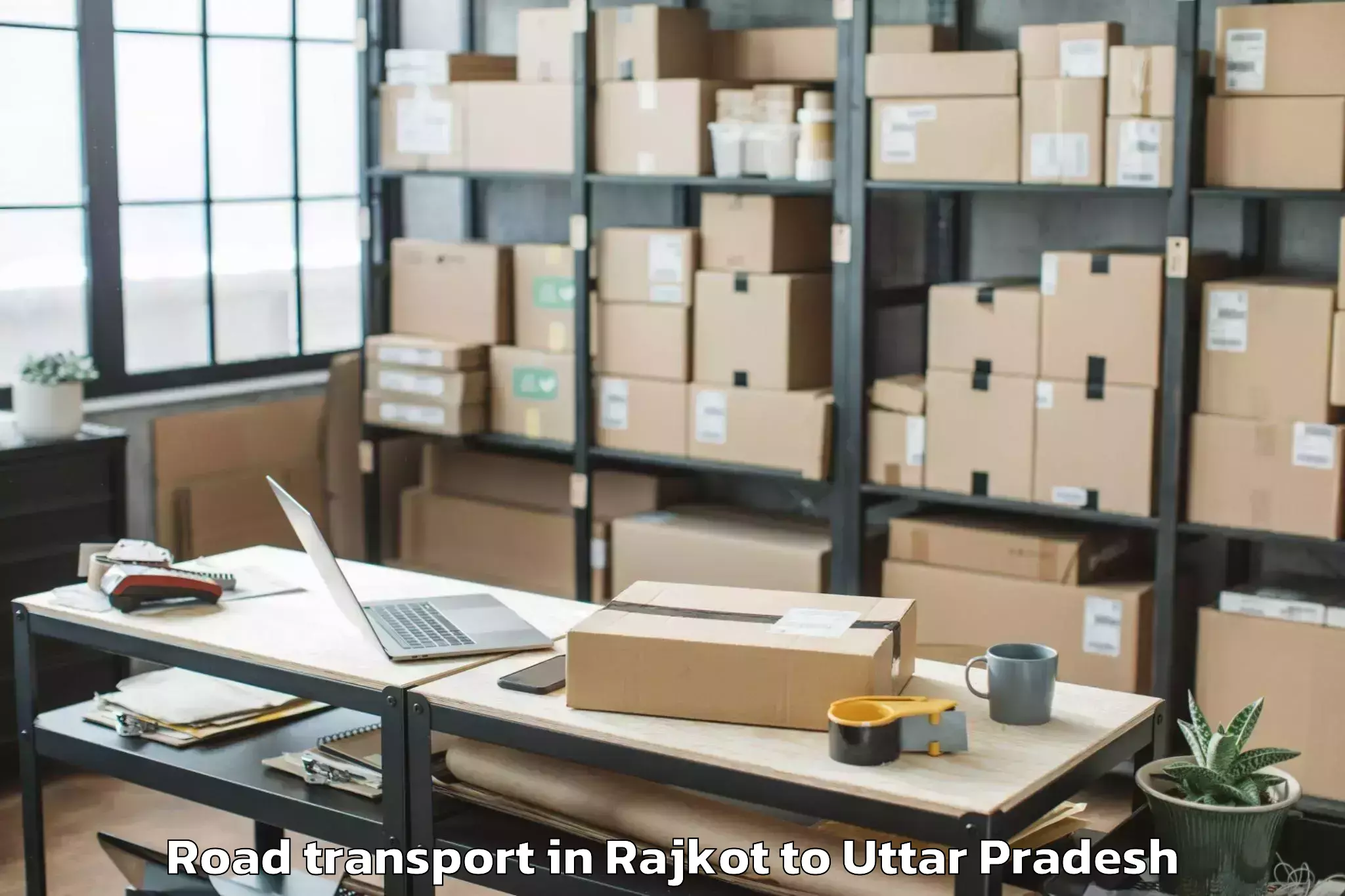 Trusted Rajkot to Abhilashi University Noida Road Transport